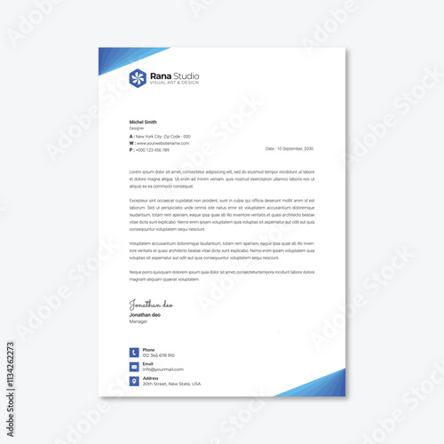 Professional Letterhead Design Template
