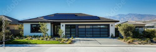 Modern solar panels installed on Las Vegas home with sleek design