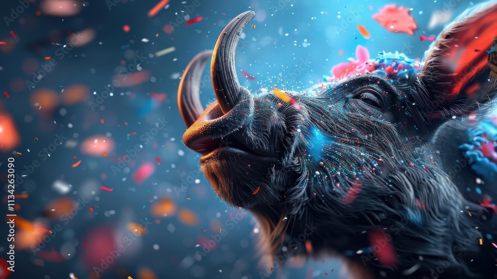 Glamorous boar in disco outfit, perfect for party invites or ads. Glamorous boar in disco outfit, perfect for party invites or ads.