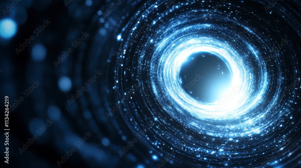 Obraz premium Glowing Spiral Galaxy Cosmic Tunnel Space Background