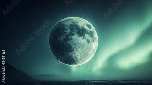 A natural satellite orbiting planets reflecting sunlight photography