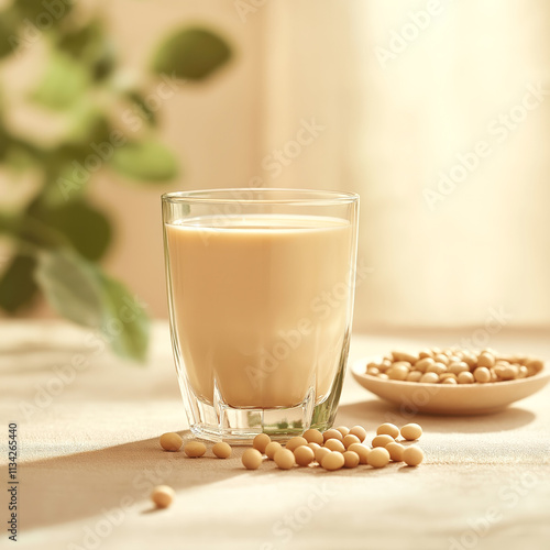 Soy Drink with fresh soy beans.