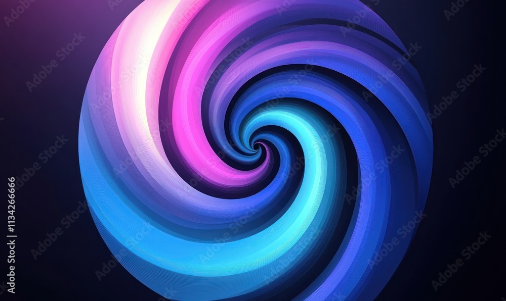 Abstract spiral swirl design in blue, purple, pink gradient colors. Abstract spiral swirl design in blue, purple, pink gradient colors.