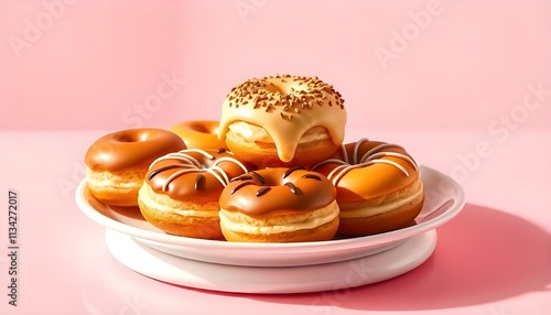 3d vector illustration of various bakery items on a plain and simple background
