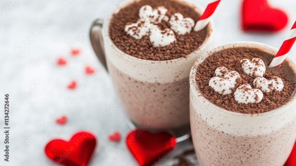 Romantic Hot Chocolate with Marshmallows for Valentine s Day Romantic Hot Chocolate with Marshmallows for Valentine s Day