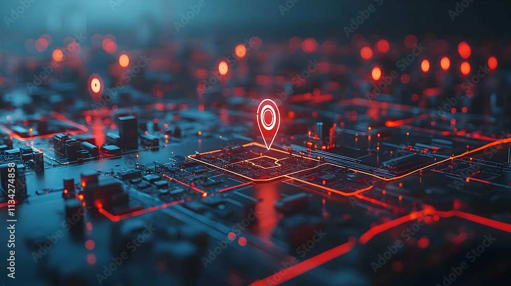 A digital cityscape with glowing map markers, symbolizing navigation and connectivity. A digital cityscape with glowing map markers, symbolizing navigation and connectivity.