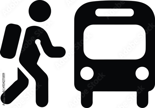 commuting or traveling Public transport icon design