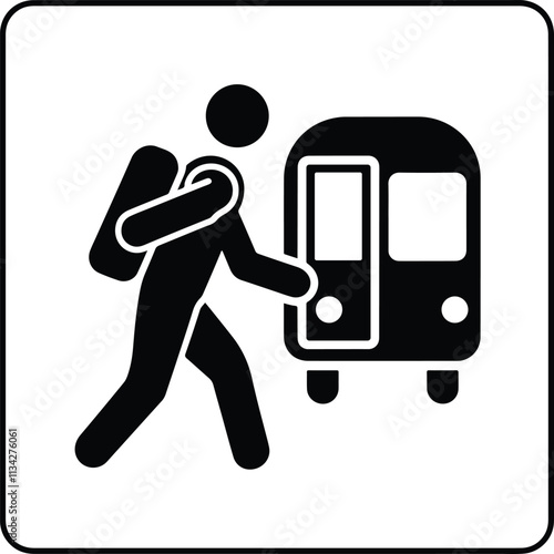 commuting or traveling Public transport icon