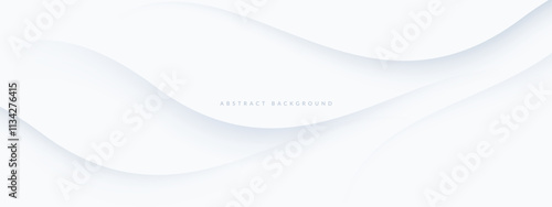Modern White Abstract Background with Soft Wavy Lines for Elegant and Clean Design