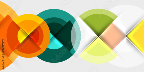 Target circle geometric abstract shapes. Vector Illustration For Wallpaper, Banner, Background, Card, Book Illustration, landing page