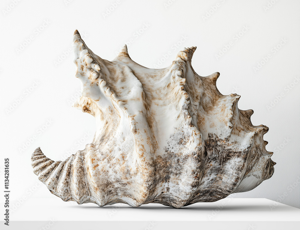 a sea shell on white background a sea shell on white background