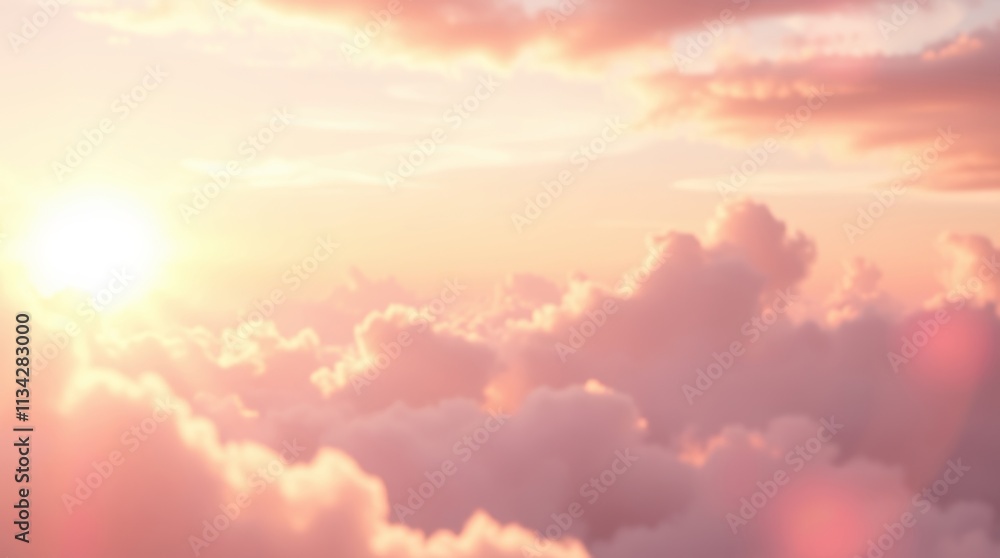 Obraz premium Pink Clouds Sunset Sky Soft Light Warm Hues