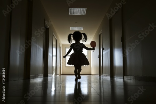 Wallpaper Mural Une silhouette d'homme de dos qui marche sur une route seul avec des nuages sombre - generative AI. Beautiful simple AI generated image Torontodigital.ca