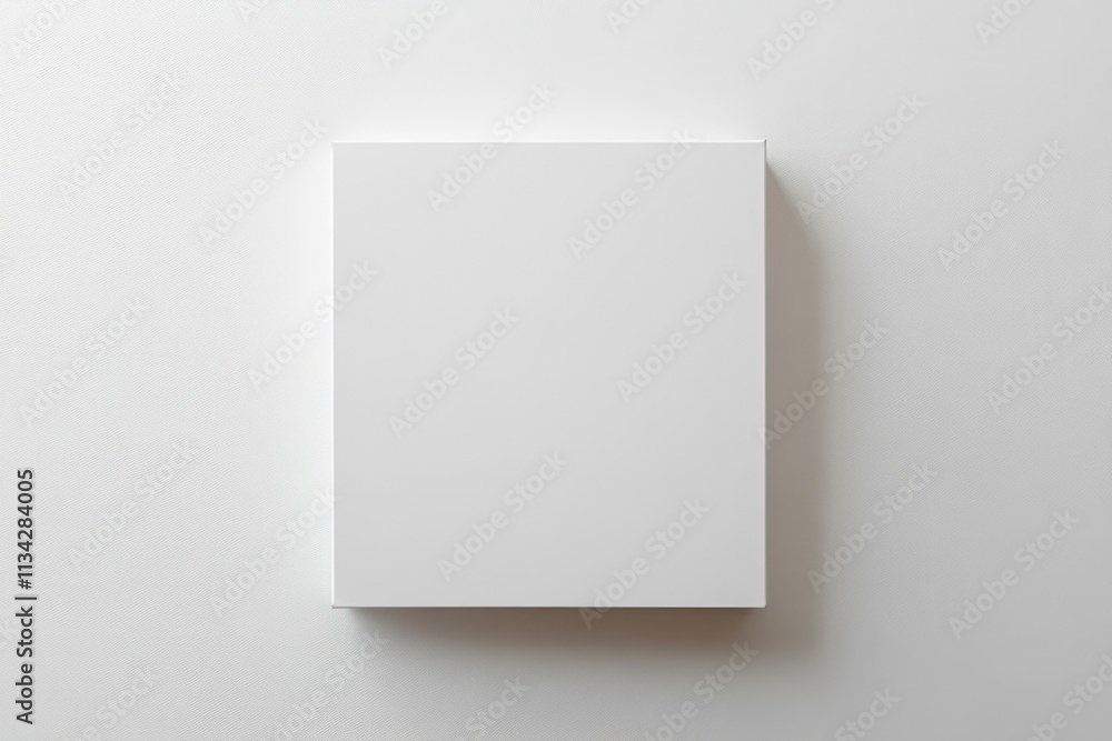 Empty Square Container. A Blank White Box Viewed from Above, Isolated on a Pure Background with Defined Edges Empty Square Container. A Blank White Box Viewed from Above, Isolated on a Pure Background with Defined Edges