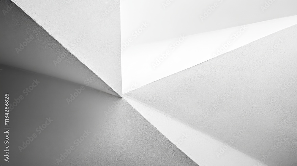 Crafting intricate geometric abstract shapes background, white paper sheets form modern and elegant designs with highlighted and shadowed areas Crafting intricate geometric abstract shapes background, white paper sheets form modern and elegant designs with highlighted and shadowed areas