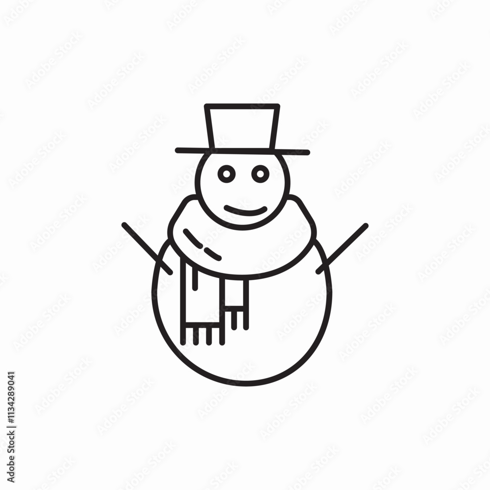snowman Christmas new year icon vector sign snowman Christmas new year icon vector sign