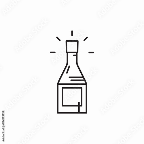 champagne celebration alcohol wine bottle icon vector sign