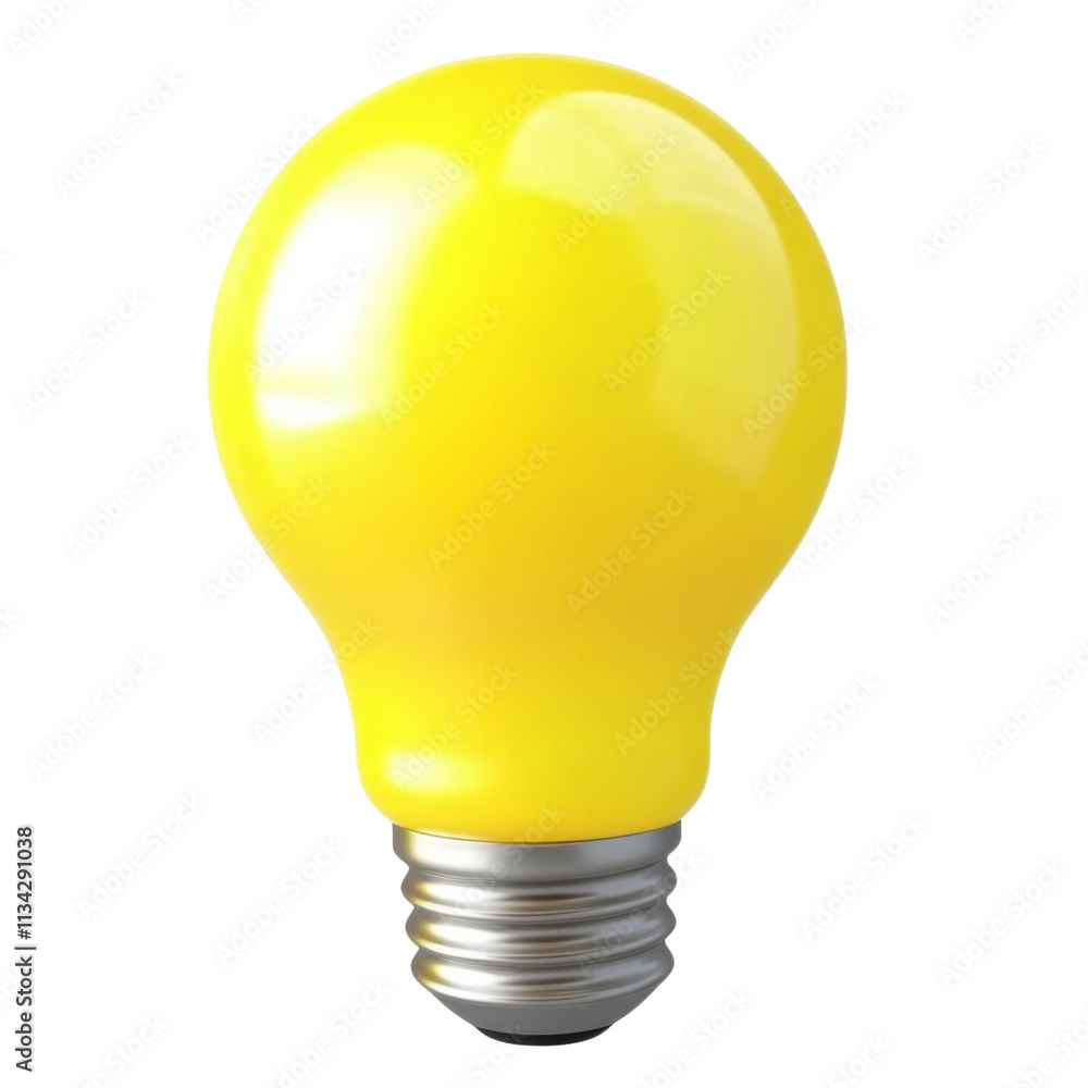 bright yellow light bulb with shiny surface and metal base, ideal for creative lighting ideas. Isolated on white ,PNG Transparency bright yellow light bulb with shiny surface and metal base, ideal for creative lighting ideas. Isolated on white ,PNG Transparency