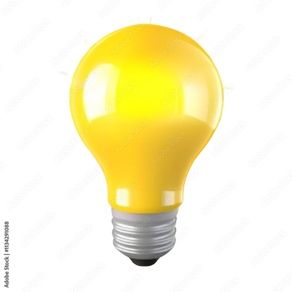 bright yellow light bulb glowing with energy and creativity, symbolizing ideas and innovation. Isolated on white ,PNG Transparency bright yellow light bulb glowing with energy and creativity, symbolizing ideas and innovation. Isolated on white ,PNG Transparency