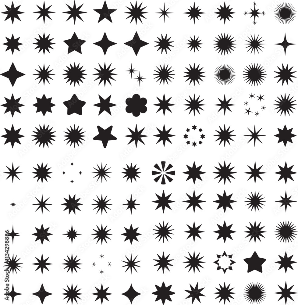 Black and Flat sparkling stars collection Black and Flat sparkling stars collection