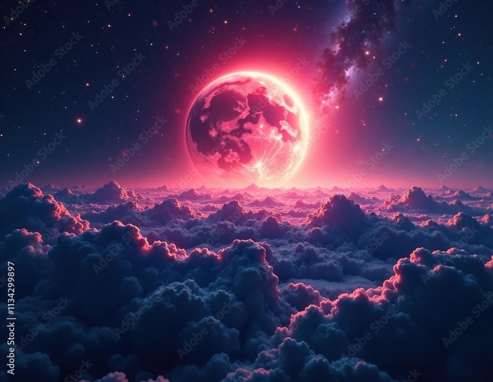 A glowing nebula surrounds a lone planet's surface, ethereal, nebula A glowing nebula surrounds a lone planet's surface, ethereal, nebula