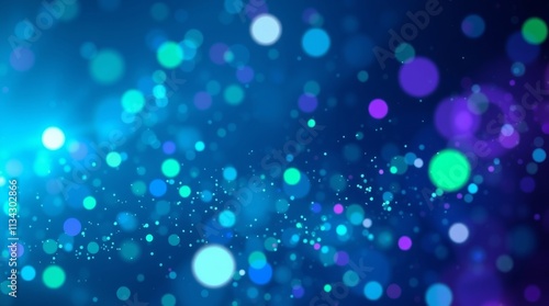 Abstract Blue Background With Colorful Lights