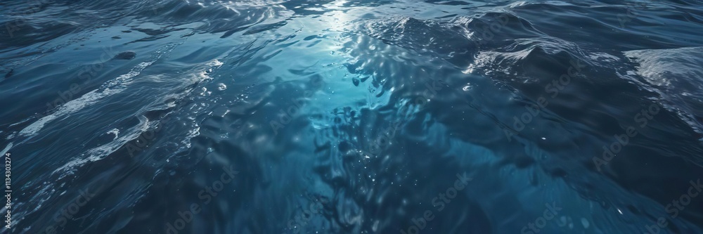 Obraz premium Water with a subtle grain overlay in shades of blue, grain, muted