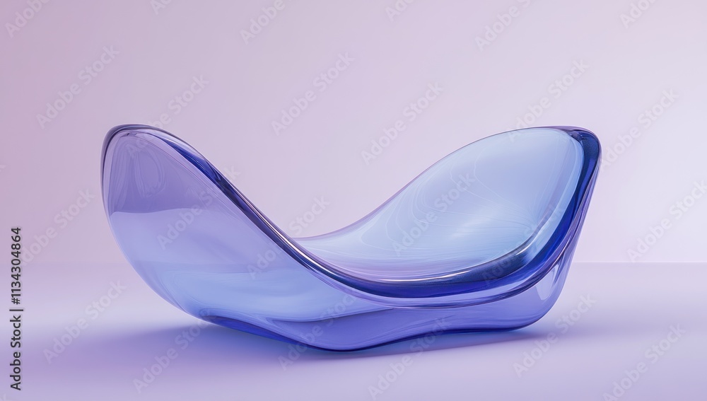 Blue glass wave dish on light background. Blue glass wave dish on light background.