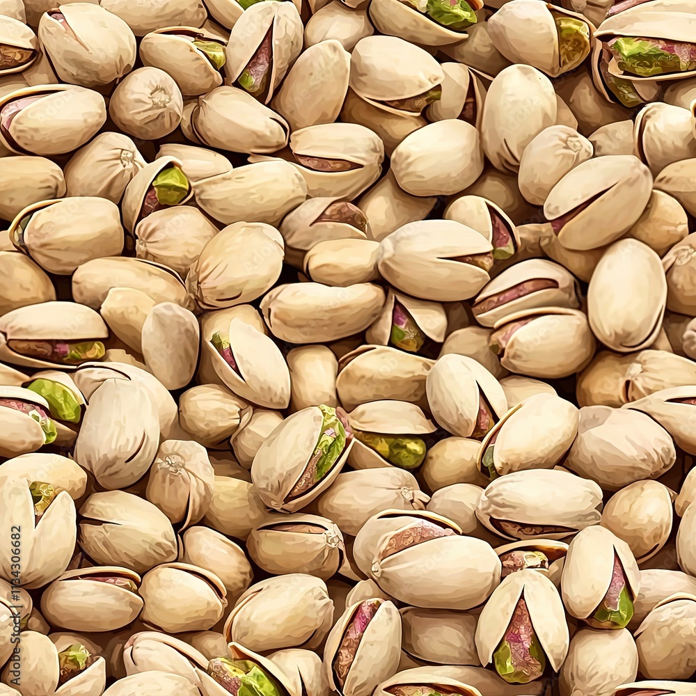 Pile of Pistachios, Nuts, Snack Food Seamless Pattern Texture Pile of Pistachios, Nuts, Snack Food Seamless Pattern Texture