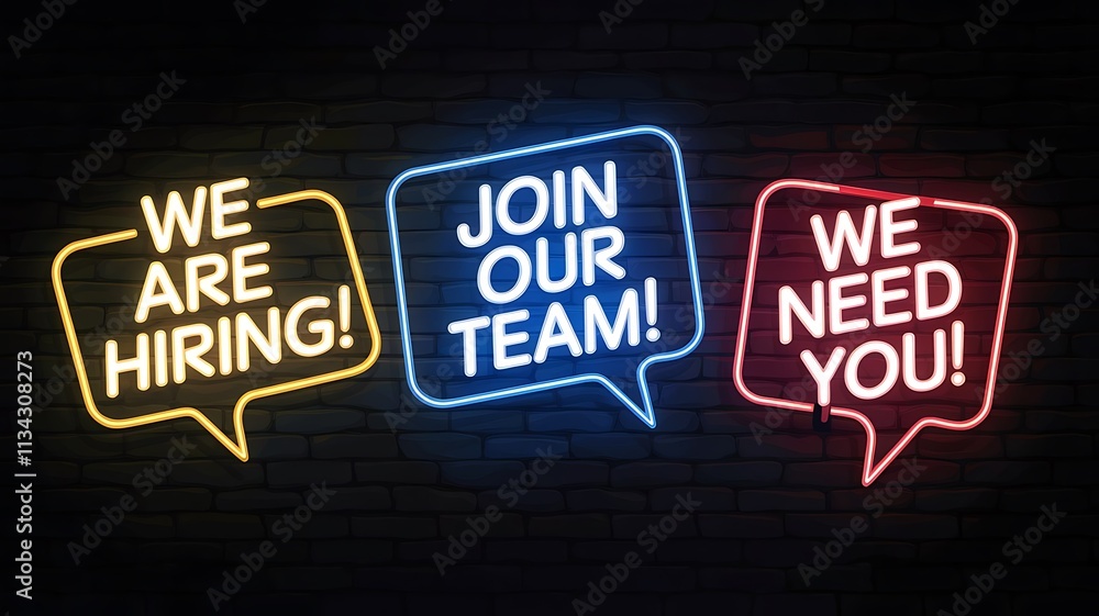 Obraz premium We Are Hiring, Hiring recruitment, Join Our Team, job vacancy, Hiring poster, Now hiring 