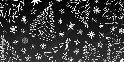 christmas tree icons on black background