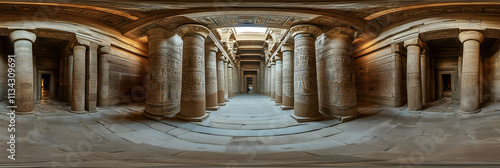 Ancient Egyptian Temple 360? Panoramic Illustration