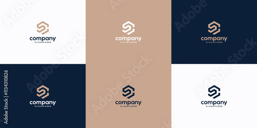 creative letter sc exagon logo