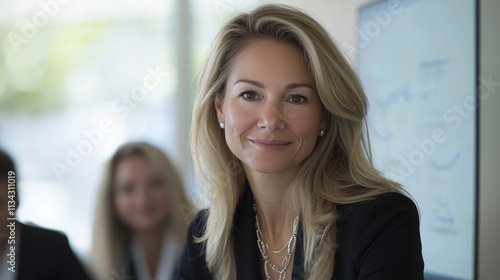 Female Executive Presenting Business Plan in Boardroom