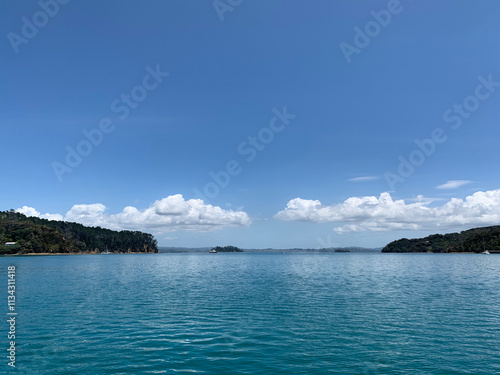 Islands and boats in the Bay of Islands, New Zealand
