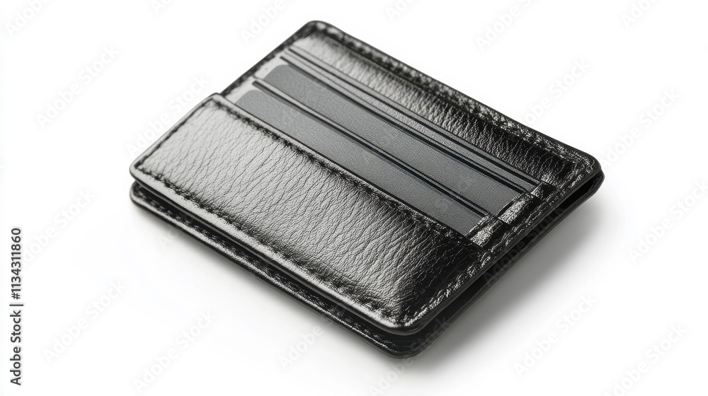 Elegant and Minimalist Black Leather Card Holder for Business Use and Everyday Carry, Perfect for Organizing Credit Cards and IDs in a Stylish Way