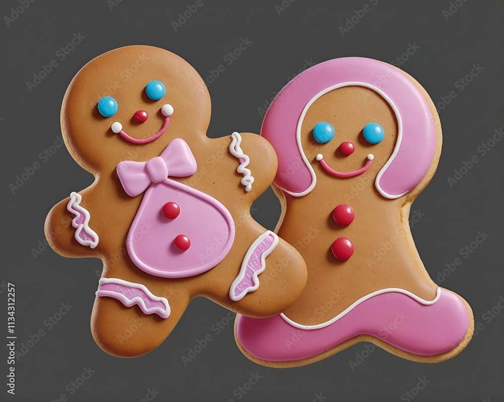 Obraz premium Cute fresh gingerbread man isolated on white 