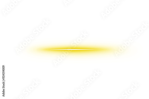 Radiant gold laser beam with neon light streak and isolated flashe. Central gold starburst lens flare creating a vibrant light glow effect.
