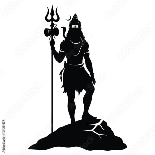 Happy Maha Shivratri Indian traditional festival Silhouette background vector