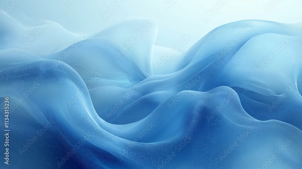 Obraz premium Ethereal Blue Abstract Wave Backdrop with Wavy Lines and Sparkle