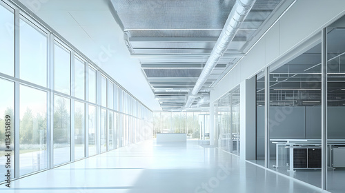 Wallpaper Mural Modern office interior with large windows and minimalist design. Torontodigital.ca