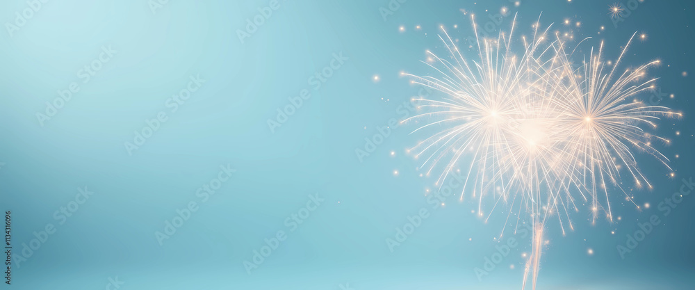 A dazzling array of fireworks explodes in the night sky, set against a rich blue backdrop, generative ai A dazzling array of fireworks explodes in the night sky, set against a rich blue backdrop, generative ai