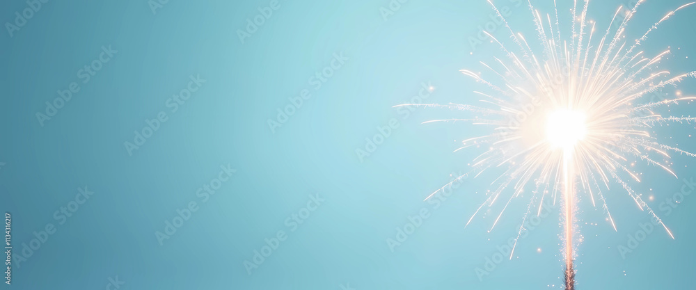 Spectacular fireworks illuminate a blue background, creating a stunning visual display of color and light, generative ai Spectacular fireworks illuminate a blue background, creating a stunning visual display of color and light, generative ai