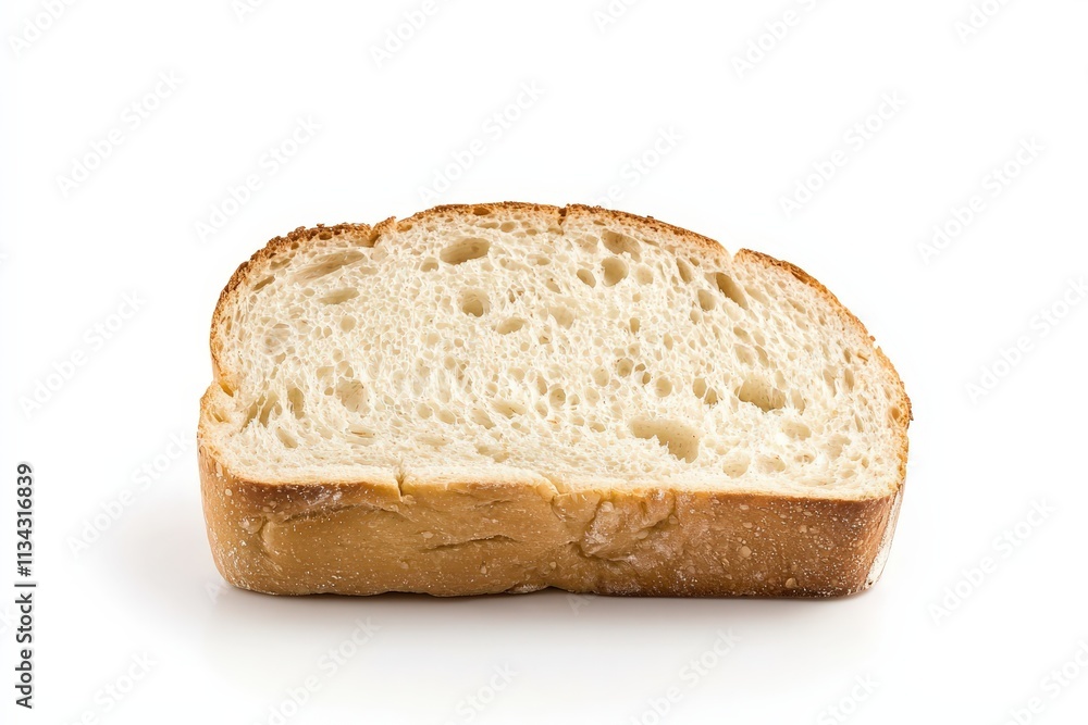 Sliced bread on a clean white background showcasing its texture and shape Sliced bread on a clean white background showcasing its texture and shape