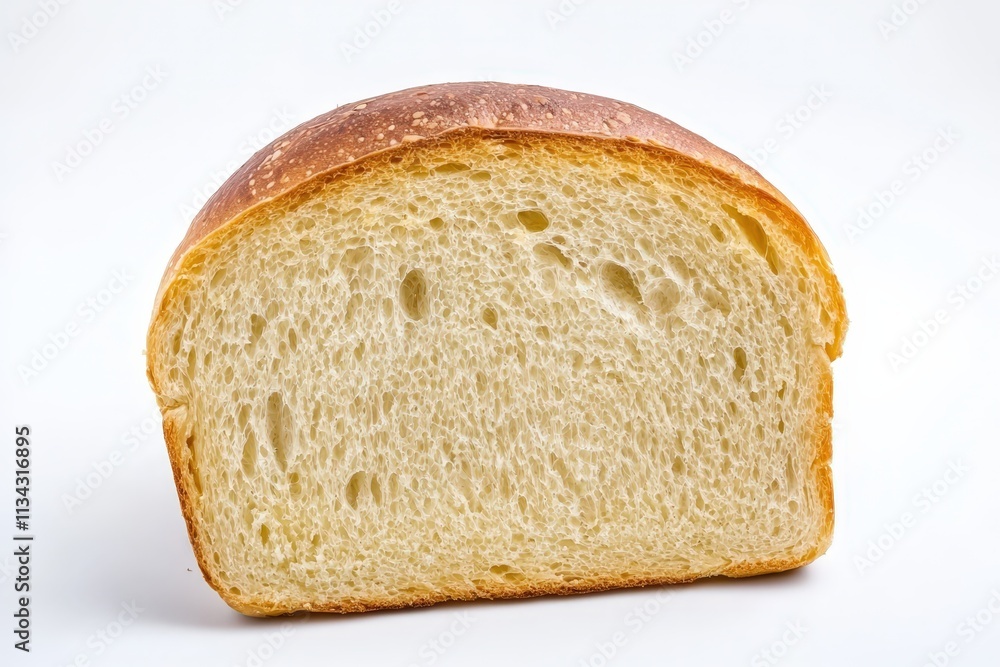 Sliced clean bread positioned against a plain white background Sliced clean bread positioned against a plain white background