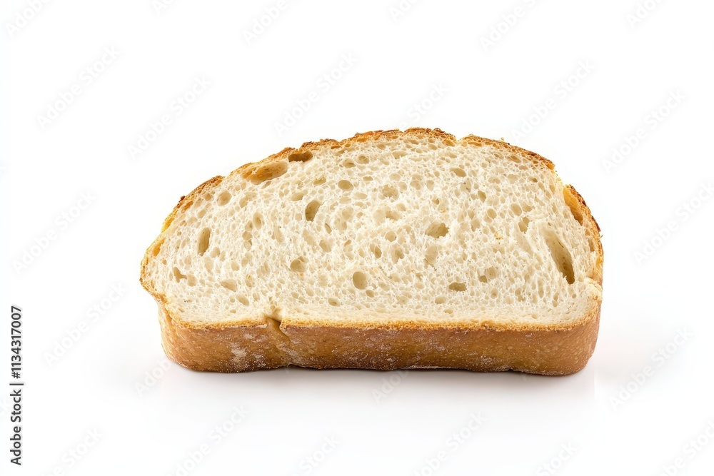 Freshly baked bread slice isolated on plain background perfect for culinary uses Freshly baked bread slice isolated on plain background perfect for culinary uses