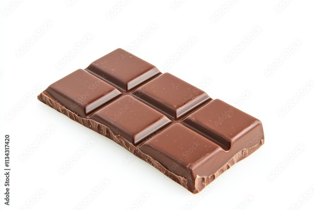 Clean and smooth chocolate bar isolated on white background ready for enjoyment and sharing Clean and smooth chocolate bar isolated on white background ready for enjoyment and sharing