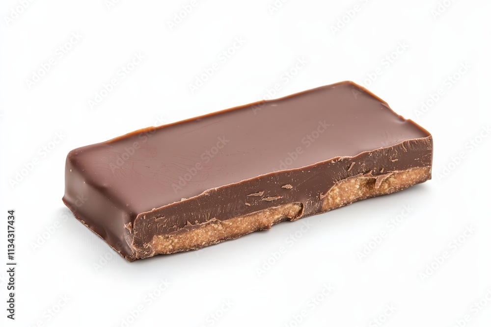 Clean chocolate bar isolated on a white background enhancing its rich texture and glossy finish Clean chocolate bar isolated on a white background enhancing its rich texture and glossy finish
