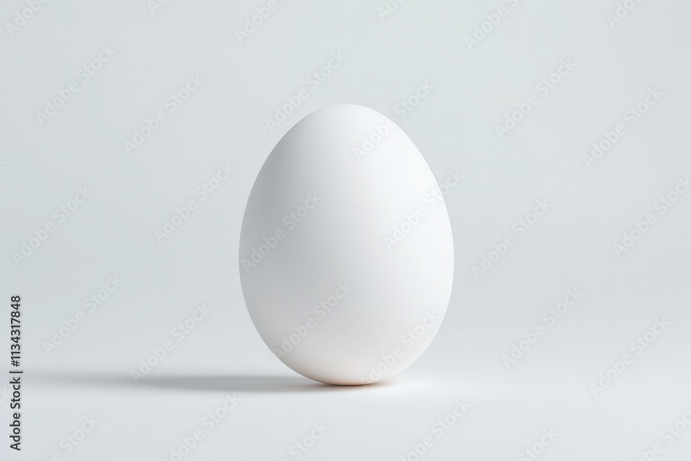 Fototapeta premium Beautiful clean egg isolated on a white background with soft lighting