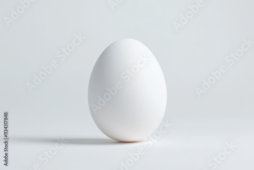 Beautiful clean egg isolated on a white background with soft lighting